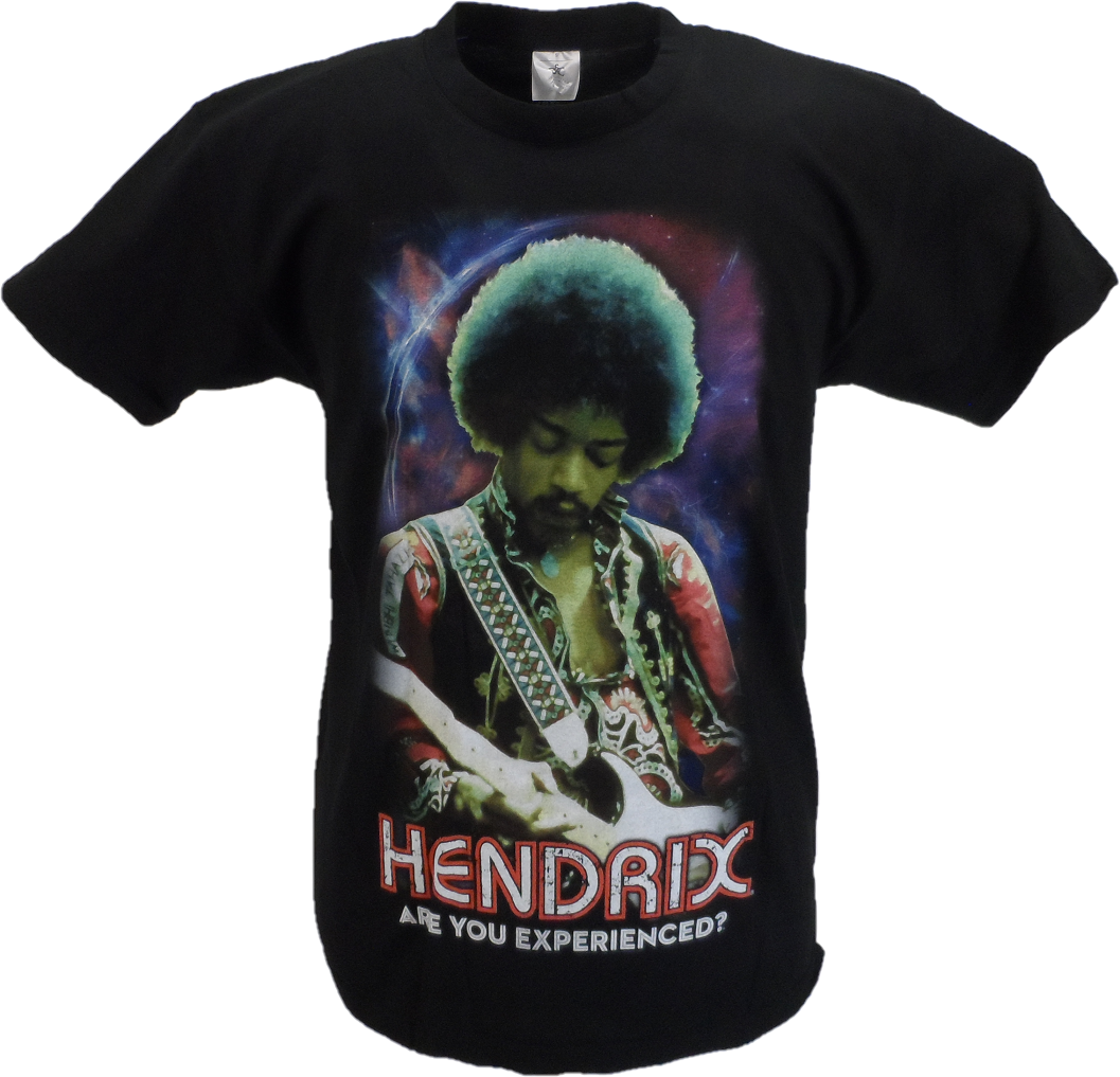 Jimi Hendrix Are You Experienced Script Logo T-Shirt – Official Licensed Men’s Black Rock Tee