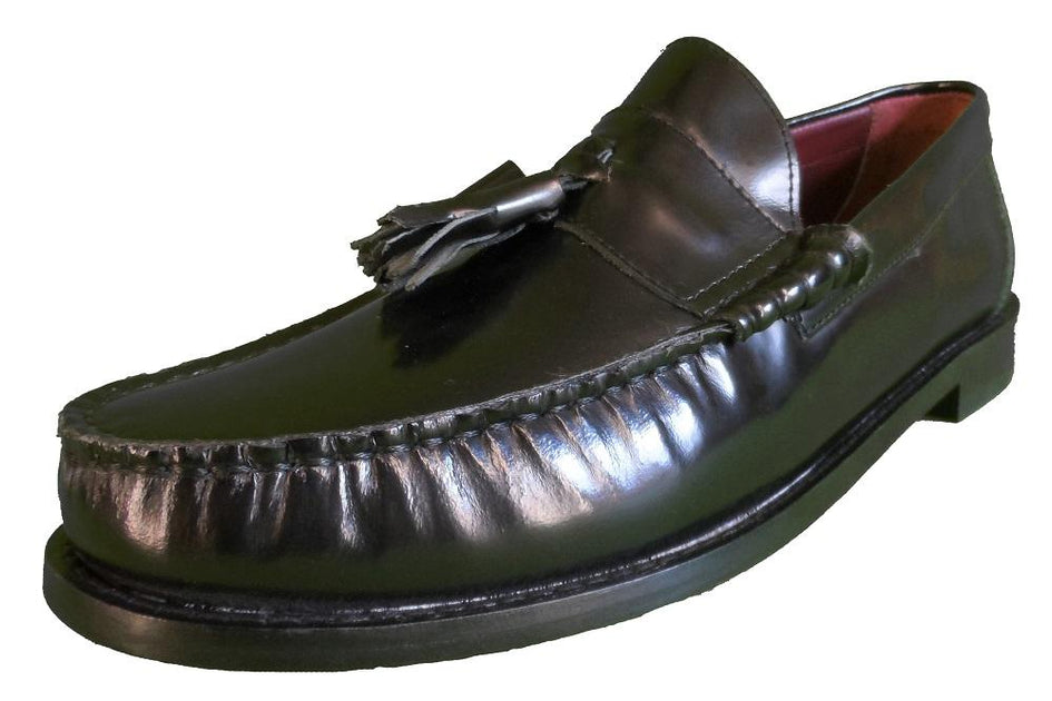 Ikon Original Leather Tassel Loafers in Black - Main Image