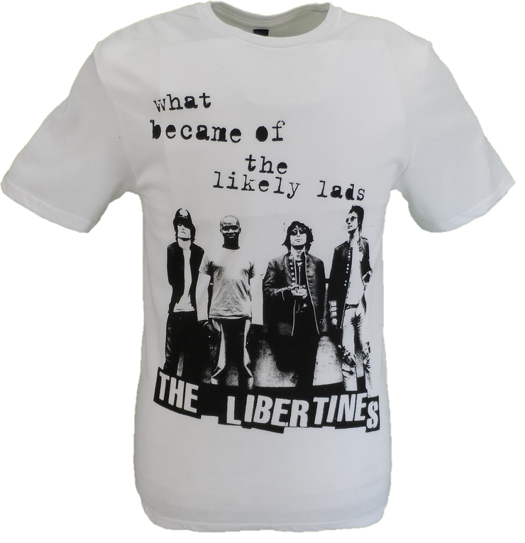 Mens White Official The Libertines Likely Lads T Shirt