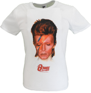 Mens Official Licensed White David Bowie Aladdin Sane T Shirt