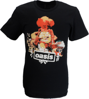 Mens Official Licensed Oasis Black Atomic Collage T Shirt