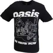 Mens Official Licensed Oasis Black Outline Be Here Now T Shirt