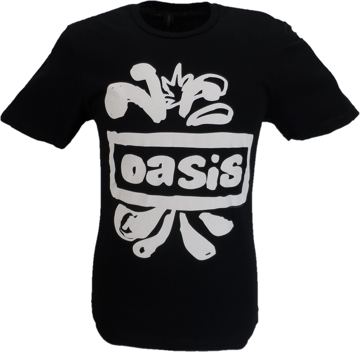 Mens Official Licensed Oasis Black Splat T Shirt