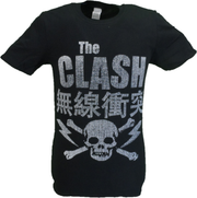 Mens Black Official The Clash Skull & Crossbones T Shirt