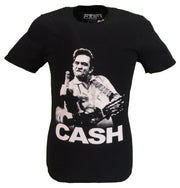 Mens Black Official Johnny Cash Finger T Shirt