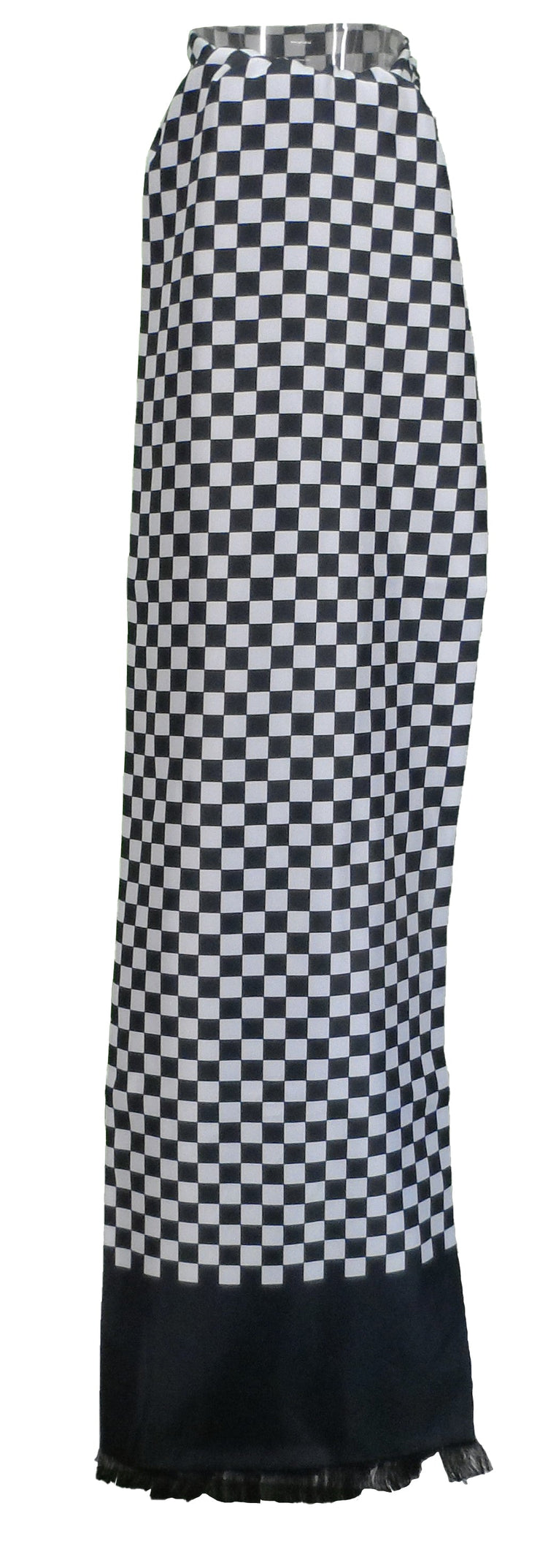 Mazeys Mens Classic Retro Mod Checkerboard Tassled Scarf