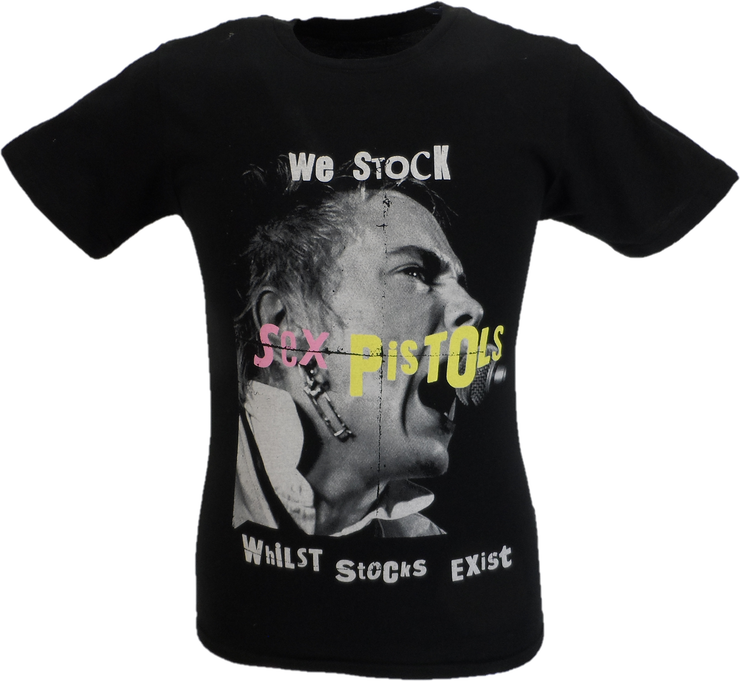 Mens Black Official We Stock The Sex Pistols T Shirt – Ikon Original