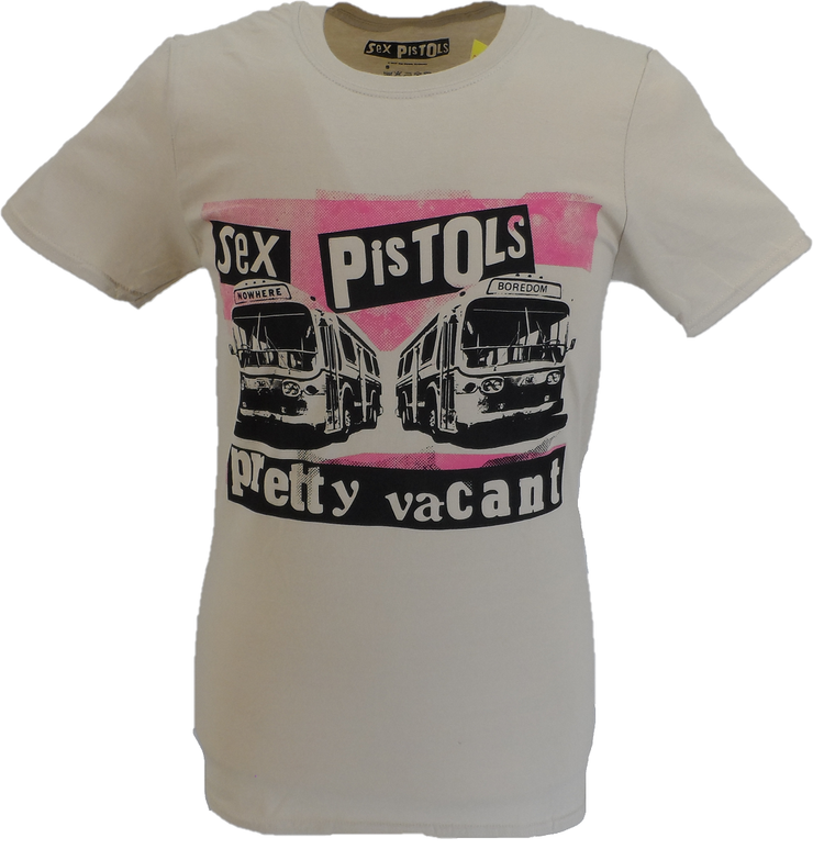 Mens Sand Brown Official Sex Pistols Pretty Vacant T Shirt
