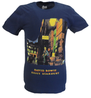 Mens Official Licensed David Bowie Ziggy Stardust Navy T Shirt