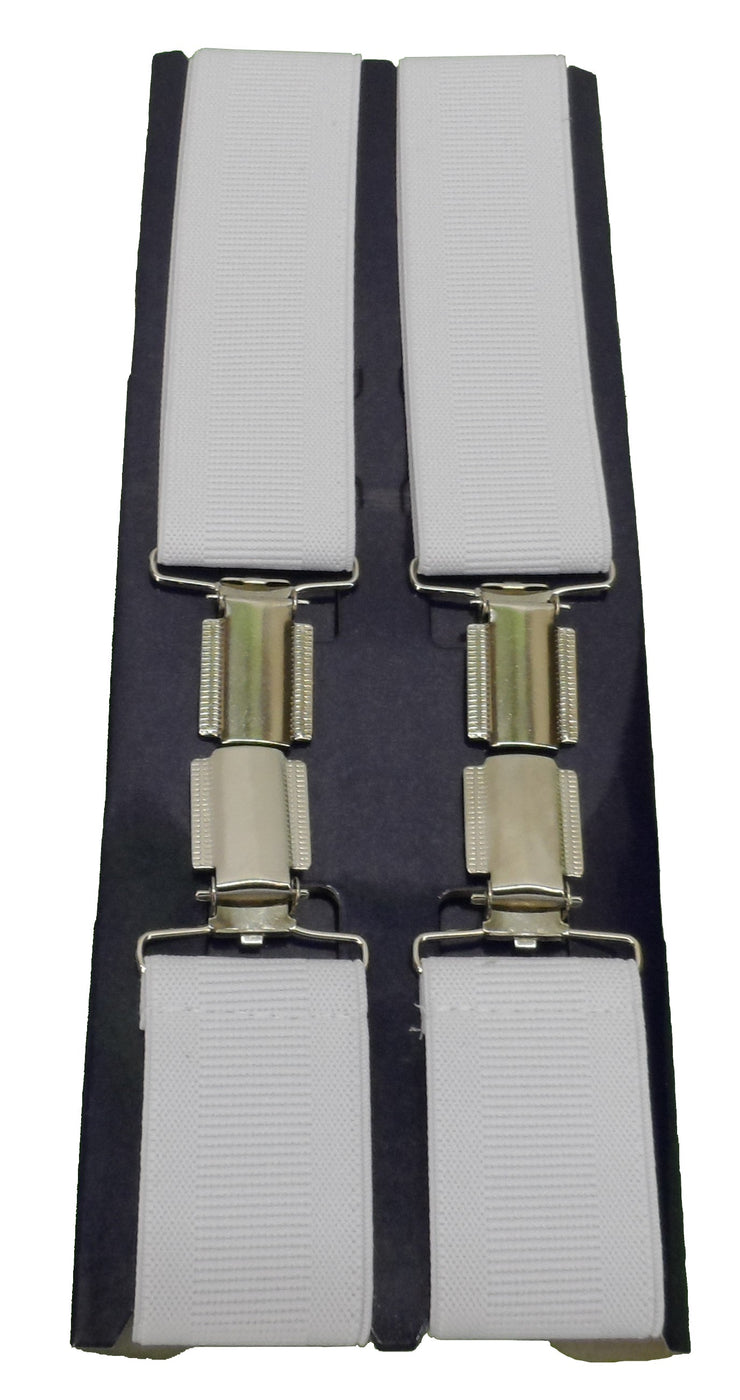 Mens 35mm 1 1/2 Inch Wide Plain Adjustable Elasticated Braces