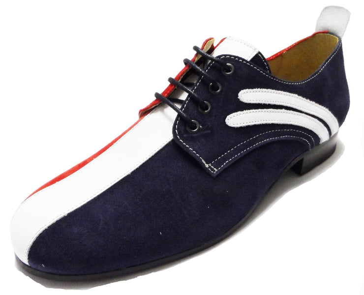 Ikon Original Badger Leather/Suede Shoes in Red White and Blue