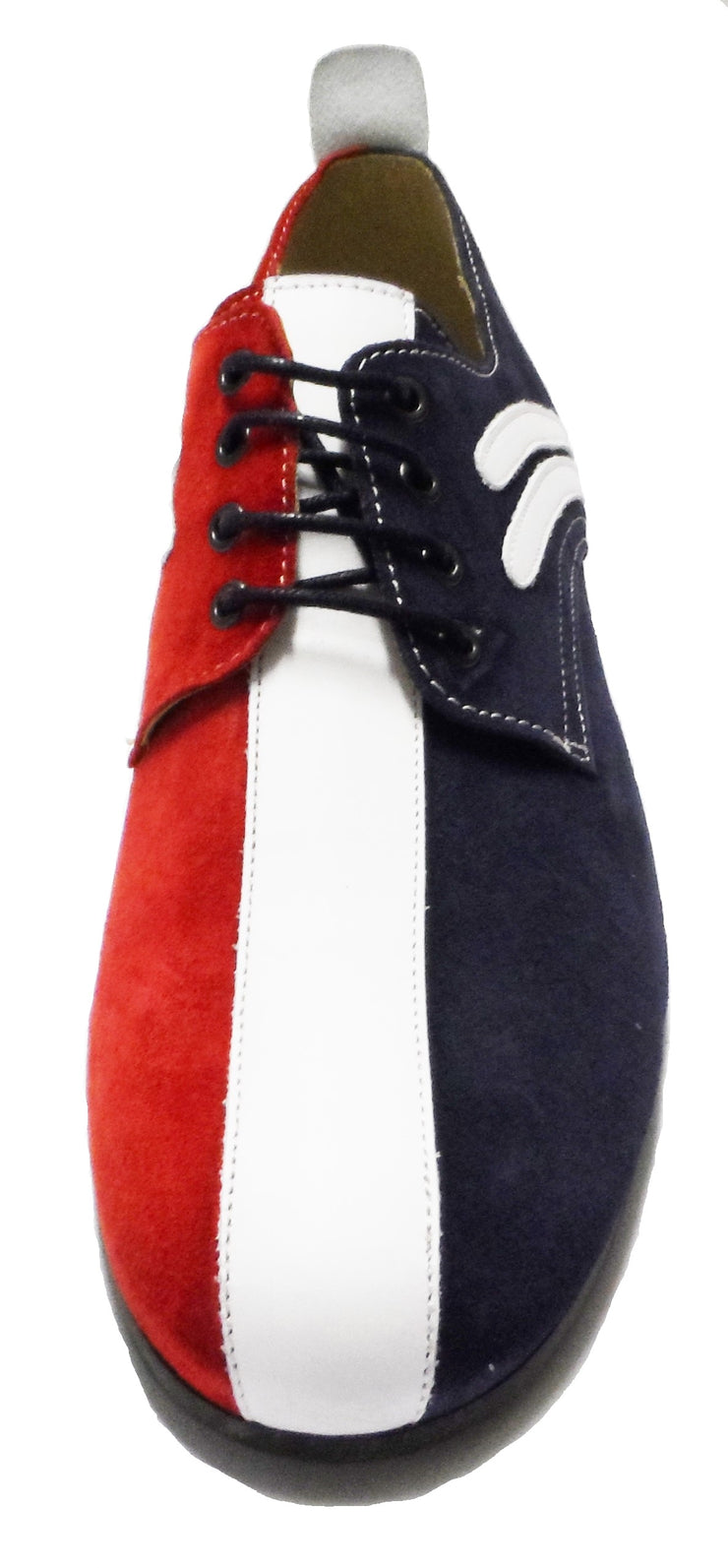 Ikon Original Badger Leather/Suede Shoes in Red White and Blue