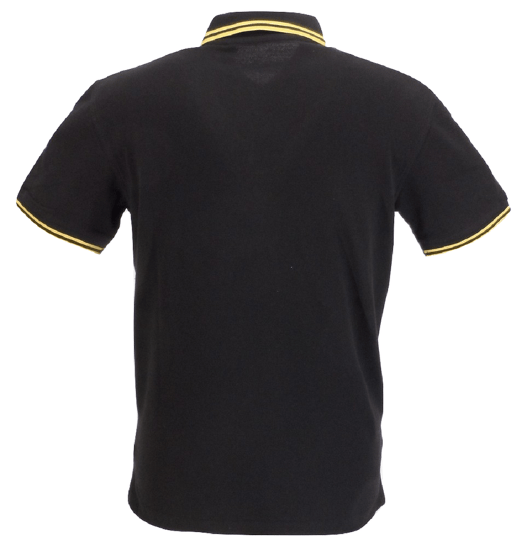 Ikon Original Black/Yellow Tipped 100% Cotton Polo Shirts - Ikon Original