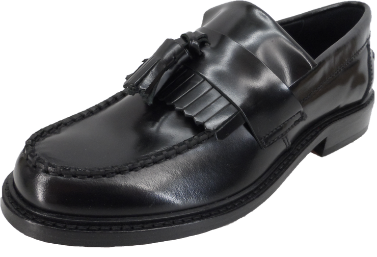 Ikon Original Selecta Ladies Leather Tassel Loafers in Black