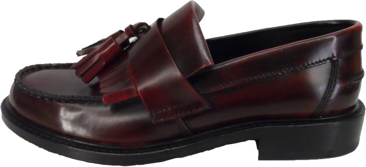 Ikon Original Ladies Selecta Oxblood Retro All Leather Tassel Loafers