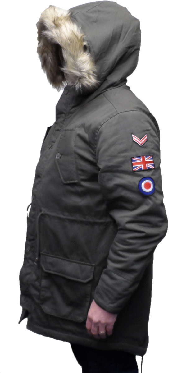 Men's fishtail parka jackets 2025 fur hood