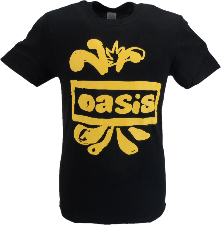 Mens Official Licensed Oasis Black Splash Logo T Shirt