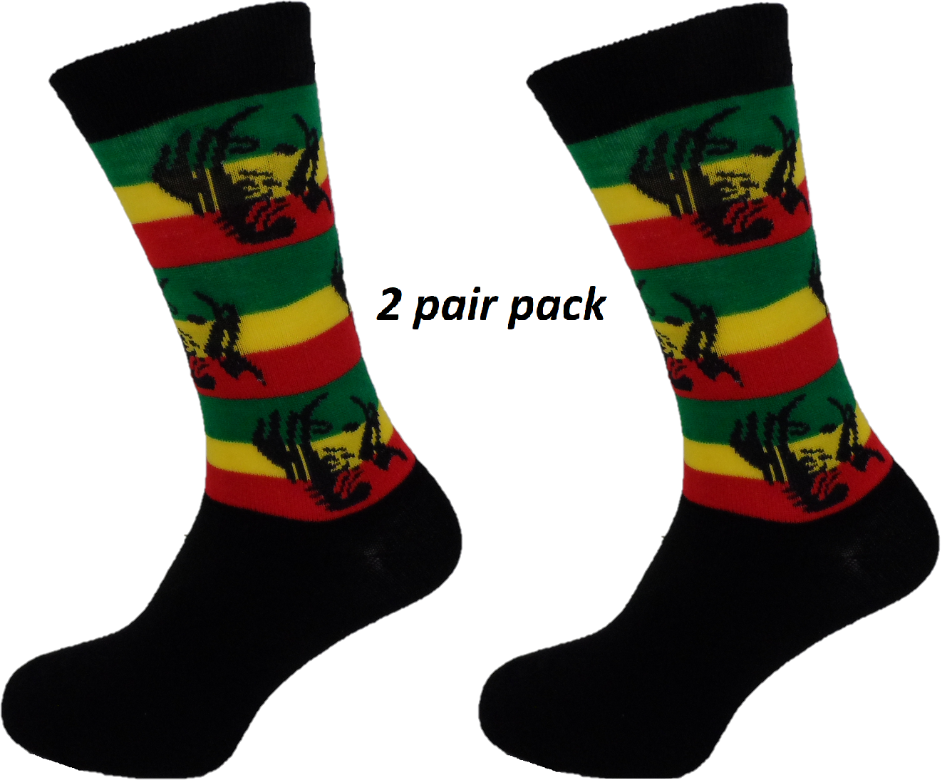 Mens 2 Pair Pack Rasta Striped Socks|Mazeys – Ikon Original