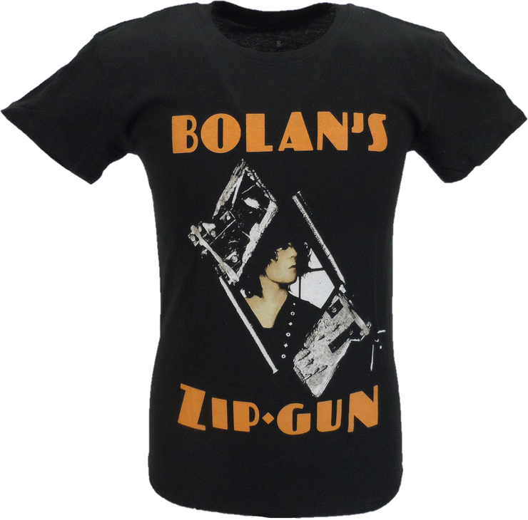Mens Black Official T Rex Bolans Zip Gun T Shirt